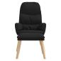 Preview: Relaxsessel mit Hocker Schwarz Stoff