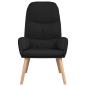 Preview: Relaxsessel mit Hocker Schwarz Stoff