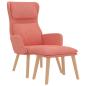Preview: Relaxsessel mit Hocker Rosa Samt