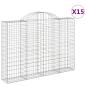 Preview: ARDEBO.de - Gabionen mit Hochbogen 15Stk. 200x30x140/160cm Verzinktes Eisen