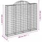 Preview: Gabionen mit Hochbogen 7 Stk. 200x30x160/180cm Verzinktes Eisen