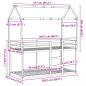 Preview: Etagenbett mit Dach 90x200 cm Massivholz Kiefer