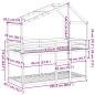 Preview: Etagenbett mit Dach Wachsbraun 80x200 cm Massivholz Kiefer