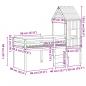 Preview: Hochbett mit Dach Wachsbraun 90x200 cm Massivholz Kiefer