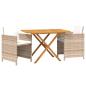 Preview: 3-tlg. Garten-Essgruppe mit Kissen Beige