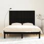 Preview: Wand-Kopfteil Schwarz 166x3x110 cm Massivholz Kiefer