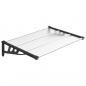 Preview: Türvordach Schwarz und Transparent 122x90 cm Polycarbonat