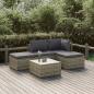 Preview: ARDEBO.de - 5-tlg. Garten-Lounge-Set mit Kissen Grau Poly Rattan