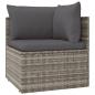 Preview: 5-tlg. Garten-Lounge-Set mit Kissen Grau Poly Rattan