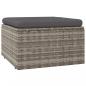Preview: 5-tlg. Garten-Lounge-Set mit Kissen Grau Poly Rattan