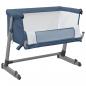 Preview: Babybett mit Matratze Marineblau Leinenstoff