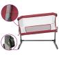 Preview: Babybett mit Matratze Rot Leinenstoff