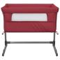 Preview: Babybett mit Matratze Rot Leinenstoff