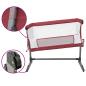 Preview: Babybett mit Matratze Rot Leinenstoff