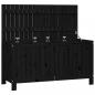 Preview: Gartentruhe Schwarz 115x49x60 cm Massivholz Kiefer