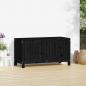 Preview: Gartentruhe Schwarz 115x49x60 cm Massivholz Kiefer