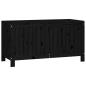 Preview: Gartentruhe Schwarz 115x49x60 cm Massivholz Kiefer