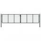 Preview: ARDEBO.de - Mesh-Gartentor Verzinkter Stahl 400 x 175 cm Grau