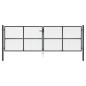 Preview: Maschen-Gartentor verzinkter Stahl 400 x 125 cm Grau