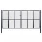 Preview: ARDEBO.de - Mesh-Gartentor Verzinkter Stahl 400 x 175 cm Grau