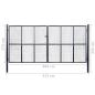Preview: Mesh-Gartentor Verzinkter Stahl 400 x 175 cm Grau