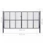 Preview: Mesh-Gartentor Verzinkter Stahl 400 x 175 cm Grau