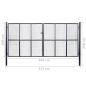 Preview: Mesh-Gartentor Verzinkter Stahl 400 x 200 cm Grau