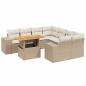 Preview: 9-tlg. Garten-Sofagarnitur mit Kissen Beige Poly Rattan
