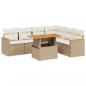 Preview: 7-tlg. Garten-Sofagarnitur mit Kissen Beige Poly Rattan