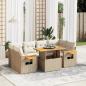 Preview: ARDEBO.de - 7-tlg. Garten-Sofagarnitur mit Kissen Beige Poly Rattan
