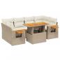 Preview: 7-tlg. Garten-Sofagarnitur mit Kissen Beige Poly Rattan