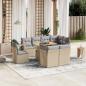 Preview: ARDEBO.de - 9-tlg. Garten-Sofagarnitur mit Kissen Beige Poly Rattan