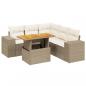 Preview: 6-tlg. Garten-Sofagarnitur mit Kissen Beige Poly Rattan