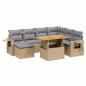 Preview: 8-tlg. Garten-Sofagarnitur mit Kissen Beige Poly Rattan