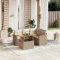 Preview: ARDEBO.de - 5-tlg. Garten-Sofagarnitur mit Kissen Beige Poly Rattan