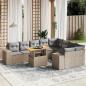 Preview: ARDEBO.de - 10-tlg. Garten-Sofagarnitur mit Kissen Beige Poly Rattan