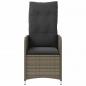 Preview: Gartensessel mit Kissen 2 Stk. Verstellbar Grau Poly Rattan
