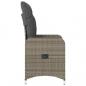 Preview: Gartensessel mit Kissen 2 Stk. Verstellbar Grau Poly Rattan