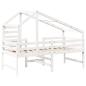 Preview: Hochbett mit Leiter und Dach Weiß 90x190 cm Massivholz Kiefer