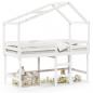 Preview: ARDEBO.de - Hochbett mit Leiter und Dach Weiß 90x190 cm Massivholz Kiefer