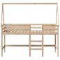 Preview: Hochbett mit Leiter und Dach 80x200 cm Massivholz Kiefer