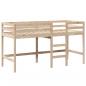 Preview: Hochbett mit Leiter und Dach 80x200 cm Massivholz Kiefer