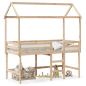 Preview: ARDEBO.de - Hochbett mit Leiter und Dach 80x200 cm Massivholz Kiefer