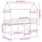 Preview: Hochbett mit Leiter und Dach 80x200 cm Massivholz Kiefer