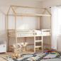 Preview: Hochbett mit Leiter und Dach 80x200 cm Massivholz Kiefer