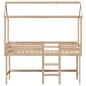 Preview: Hochbett mit Leiter und Dach 80x200 cm Massivholz Kiefer