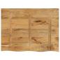Preview: ARDEBO.de - Tischplatte 90x60x2,5 cm Baumkante Massivholz Raues Mangoholz