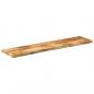 Preview: Tischplatte 180x20x2,5 cm Baumkante Massivholz Raues Mangoholz