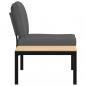 Preview: Gartenbank mit Kissen Schwarz Aluminium