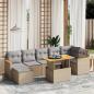Preview: ARDEBO.de - 8-tlg. Garten-Sofagarnitur mit Kissen Beige Poly Rattan